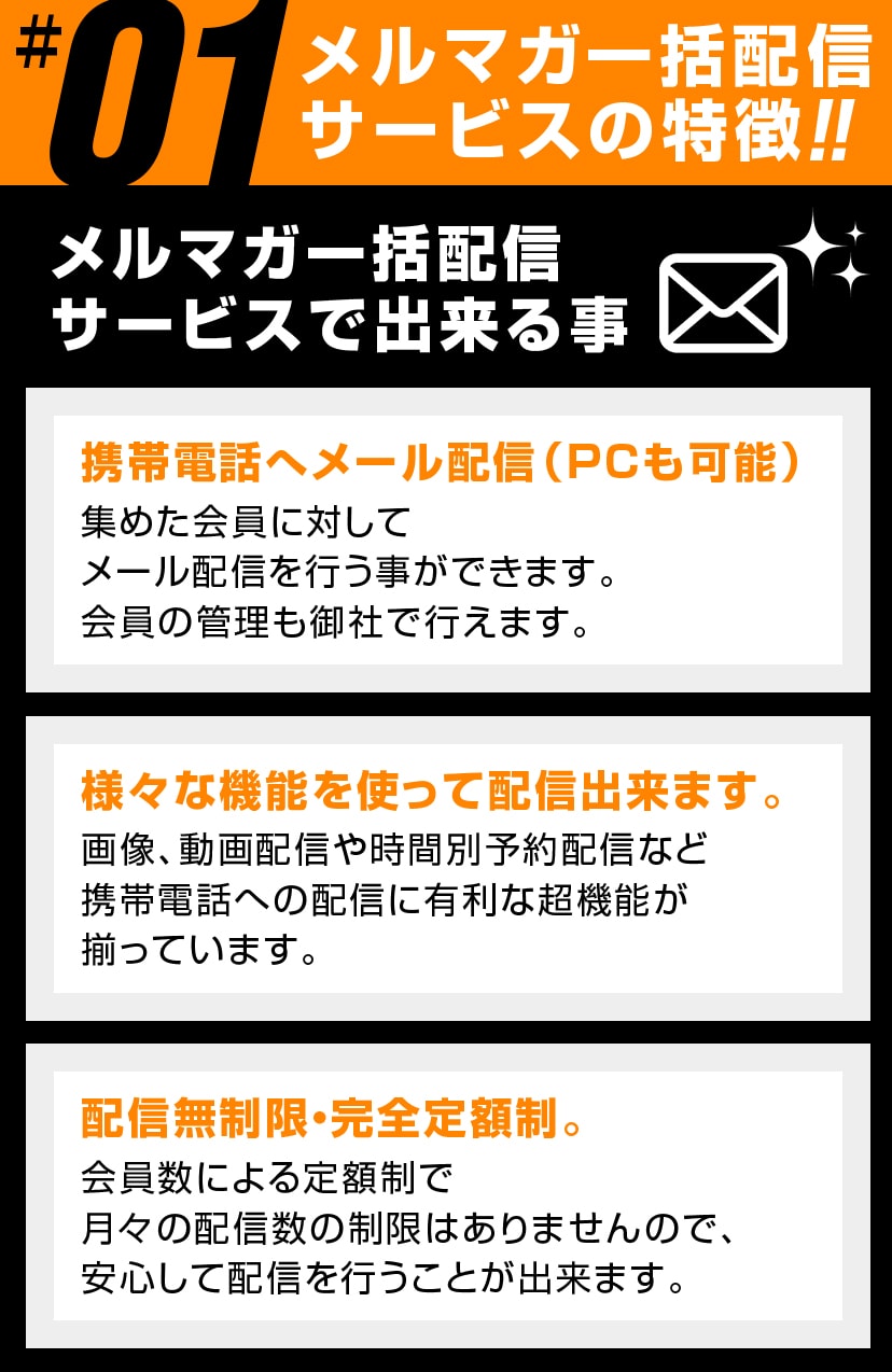 メルマガ一括配信サービスの特徴